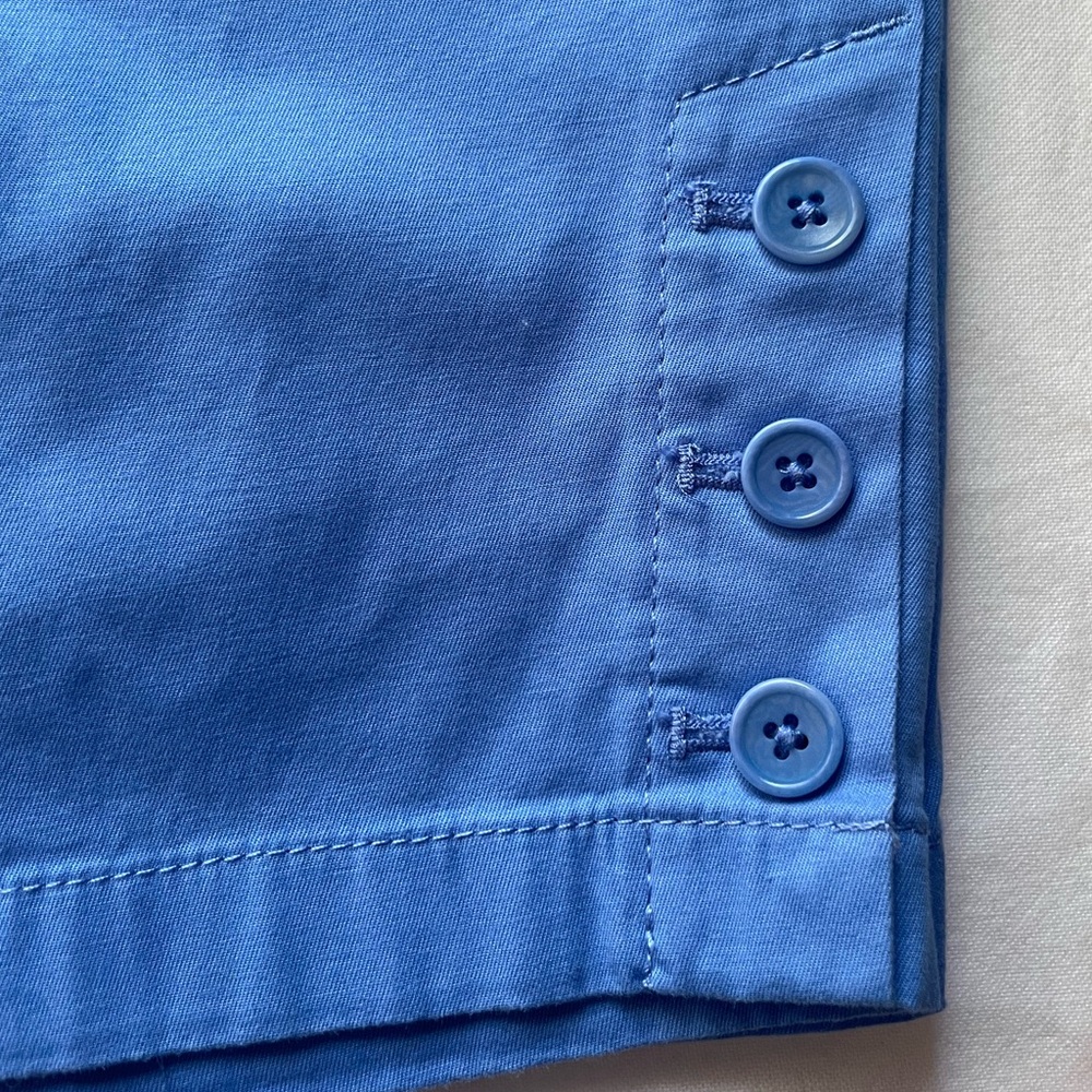 Talbots CURVY Blue Skimmer Capri Peddle Pusher Pants NWT Button Detail - Picture 7 of 14